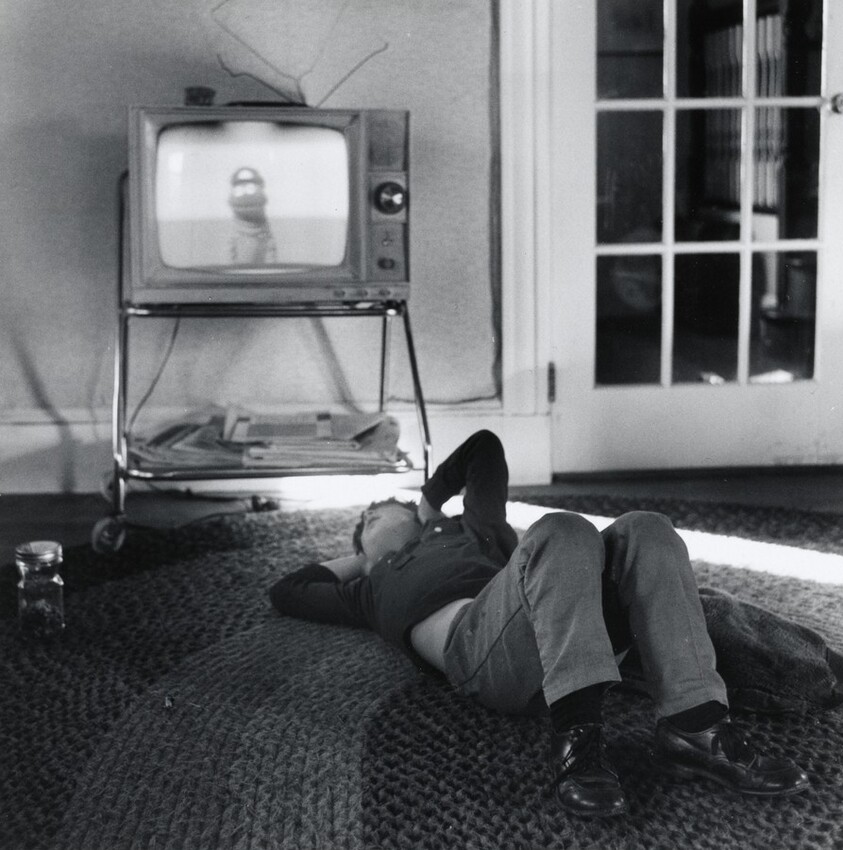 Joe Watching Sesame Street, West Newton, Massachusetts
