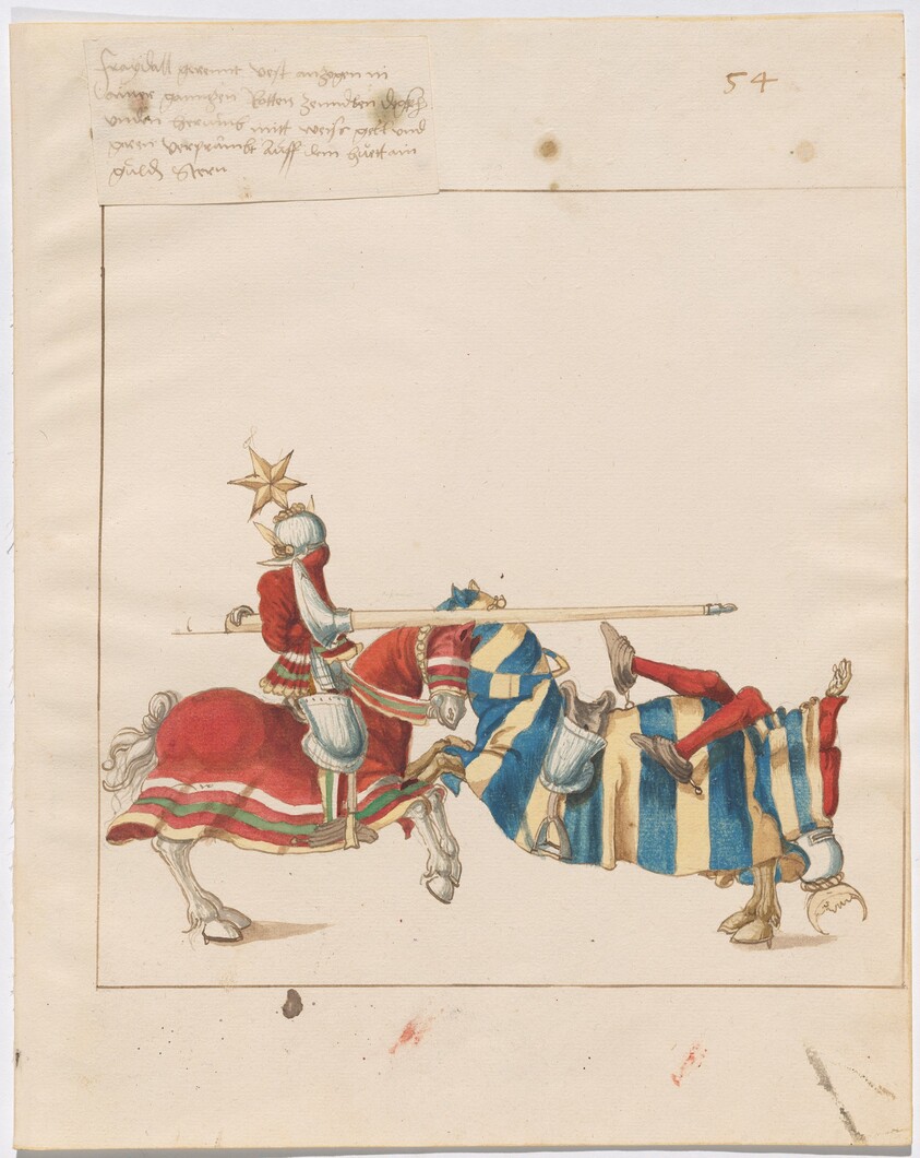 Mock Joust of War with Fixed Shields