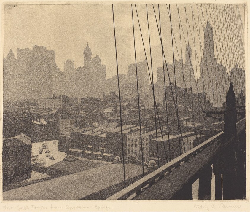 New York Towers from Brooklyn Bridge