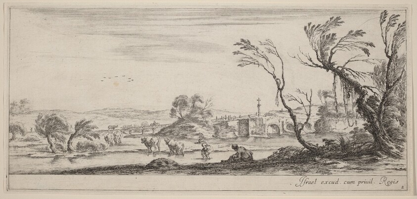 Landscape with Peasant Preparing to Cross a Stream