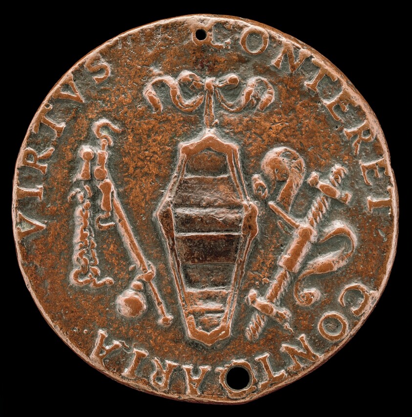 Shield of Carafa Arms between a Steelyard and a Spigot [reverse]