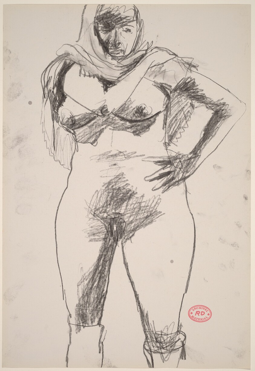 Untitled [standing nude with scarf]
