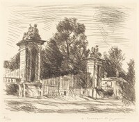 Entrance to the Orangerie, Versailles (Large Plate) (Versailles, l'Entree de l'Orange, André Dunoyer de Segonzac, 1924