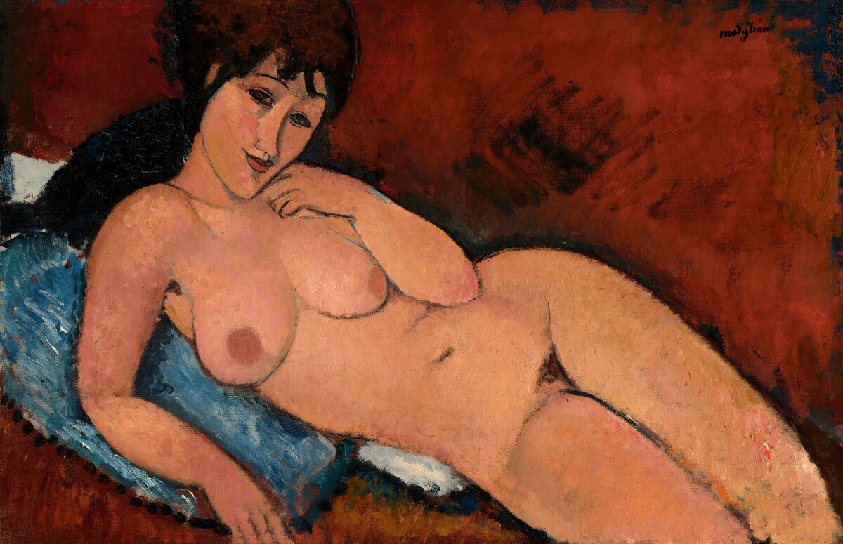 Nude on a Blue Cushion
