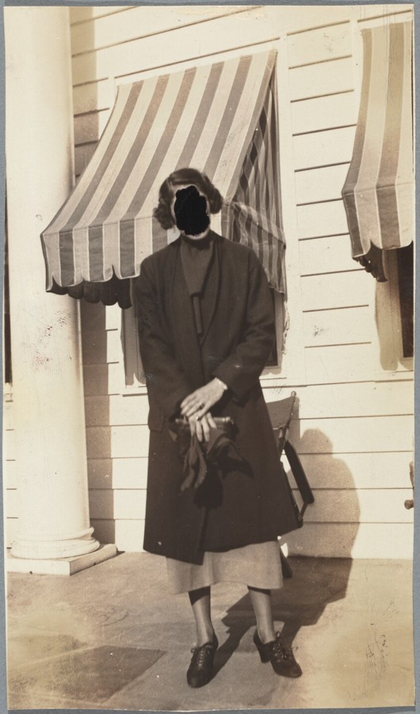 Untitled (Woman with face blacked out)