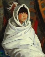 Indian Girl in White Blanket, Robert Henri, 1917