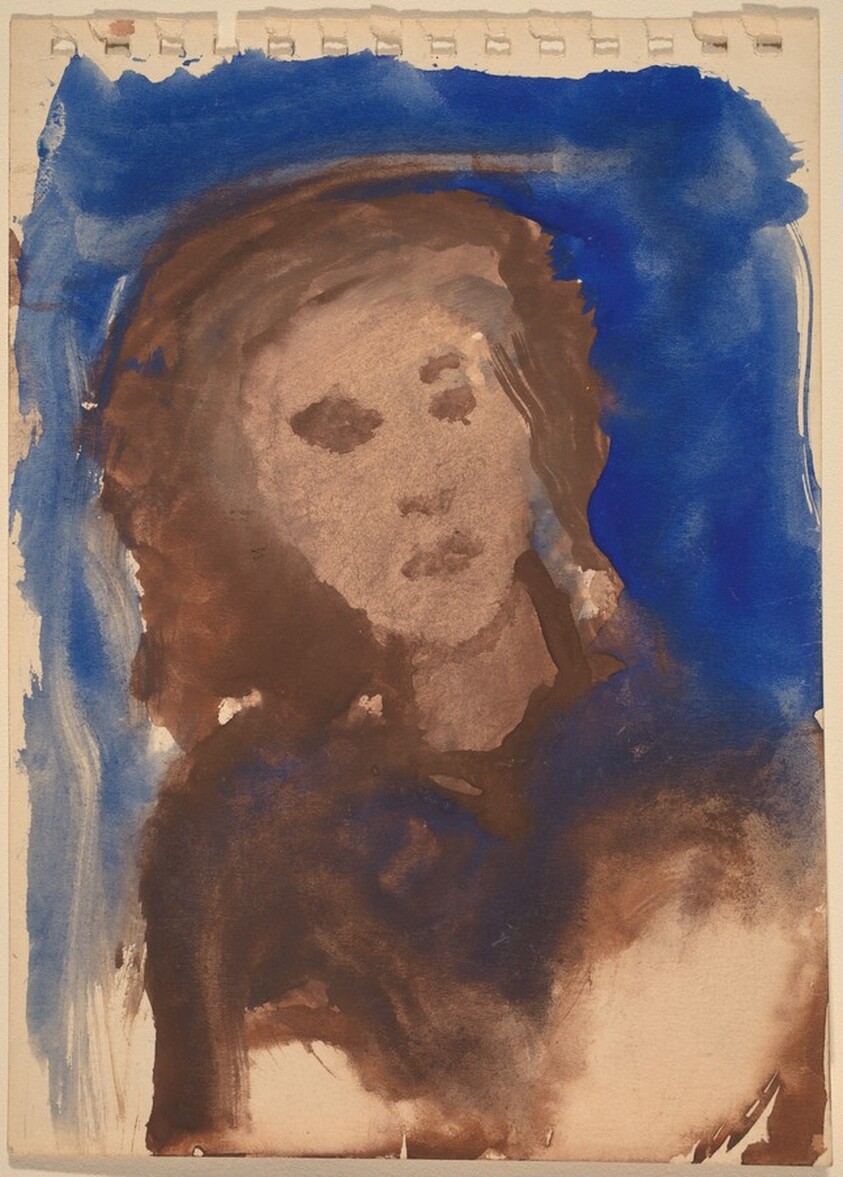 Portrait Head of a Woman with Brown Hair