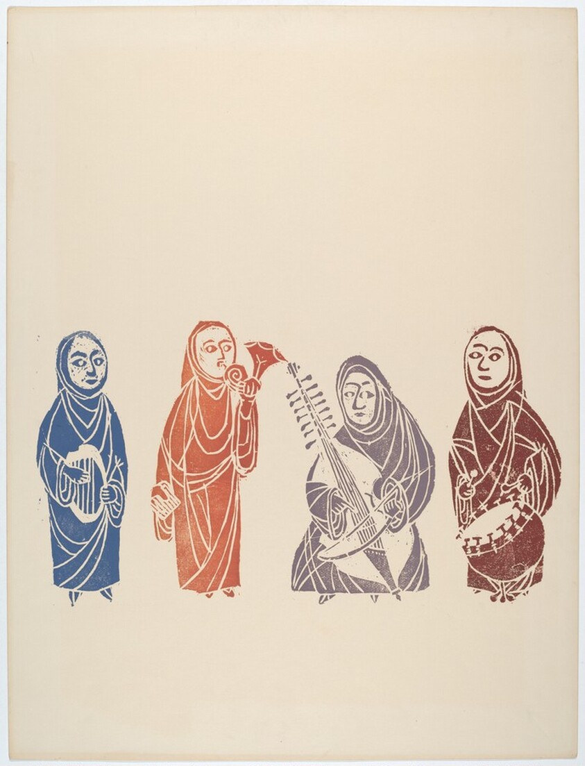 Four Figures Playing Musical Instruments