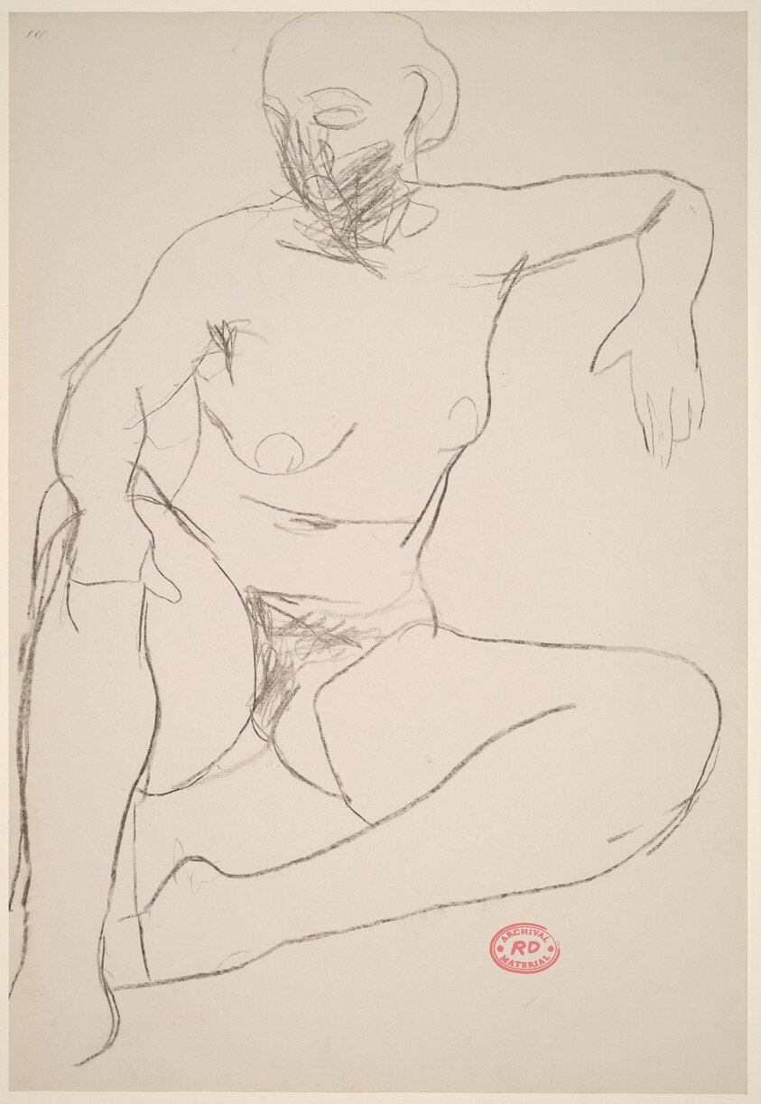 Untitled [seated nude leaning on her left arm]