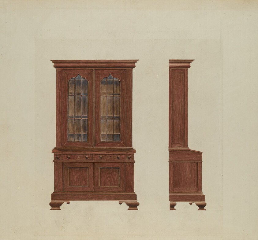 Combination Desk and Bookcase