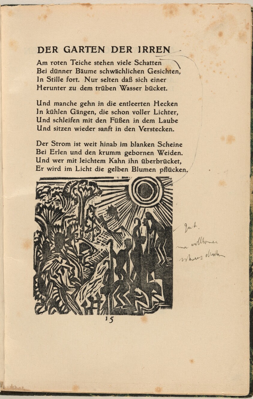 Der Garten der Irren (The Garden of the Mad) (in-text plate) from mock-up of Georg Heym: Umbra Vitae (Georg Heym: Shadow of Life)
