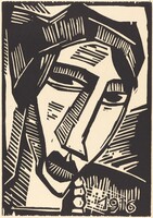Head of a Woman (Frauenkopf), Karl Schmidt-Rottluff, 1916