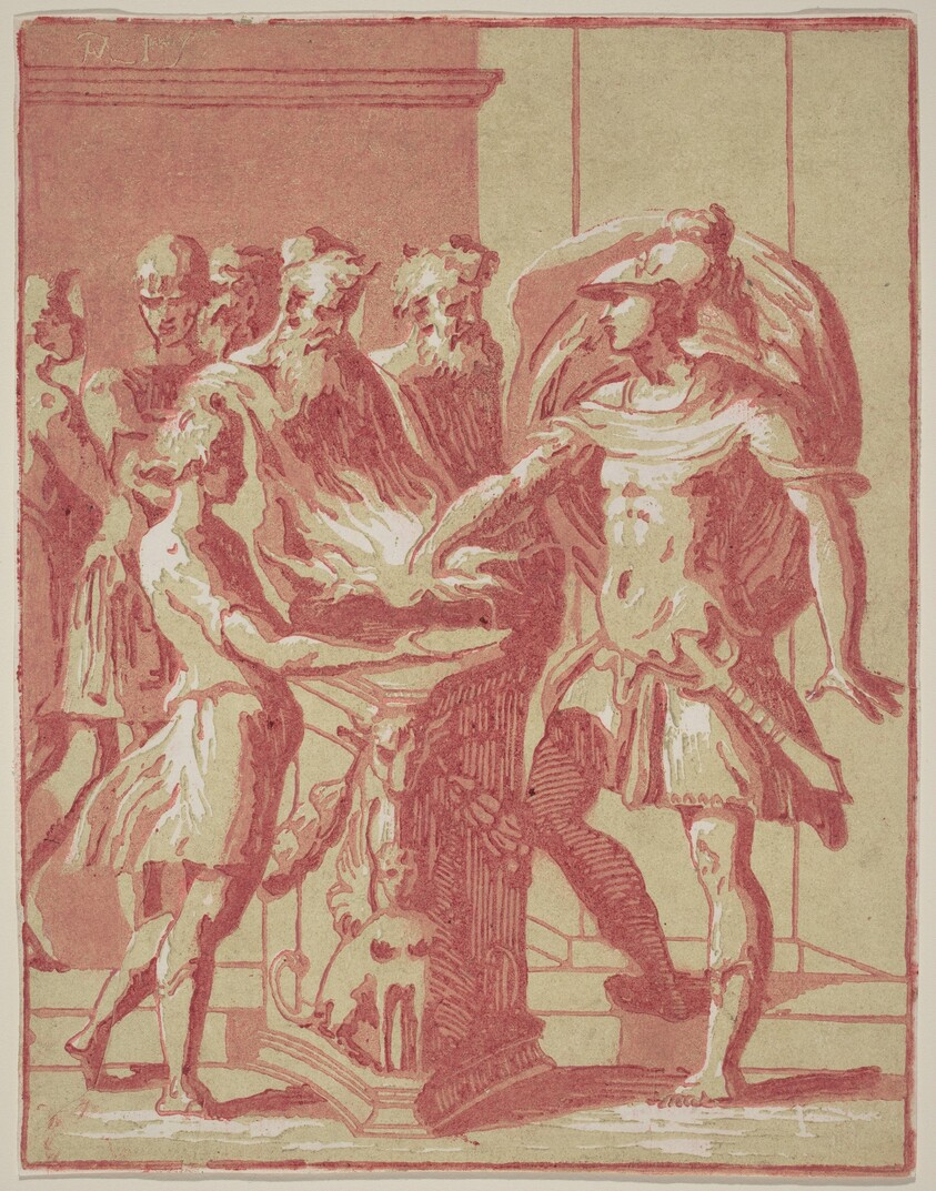 Mucius Scaevola Putting his Hand in a Fire