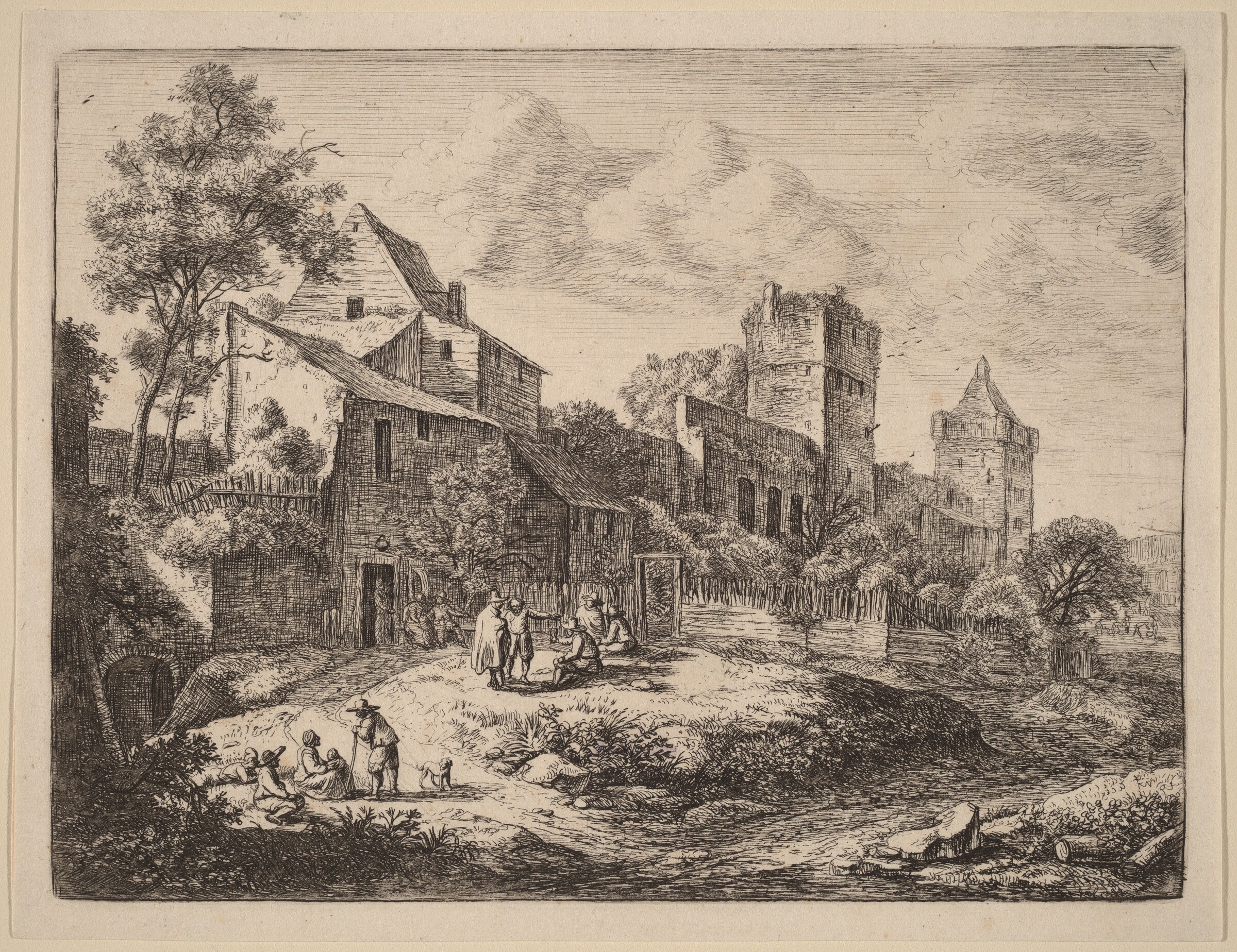 Square in Front of an Inn, Anthonie Waterloo