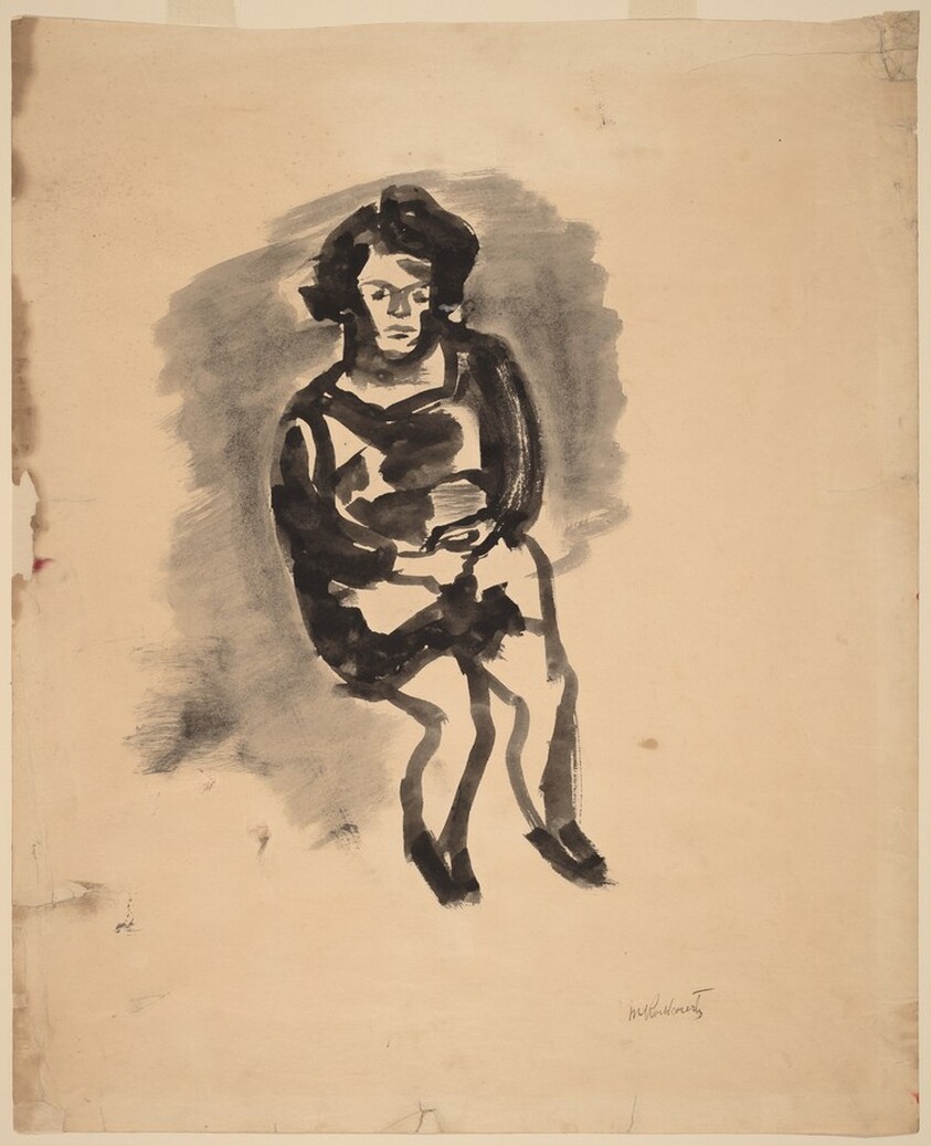 Seated Woman with Hands Folded in Lap