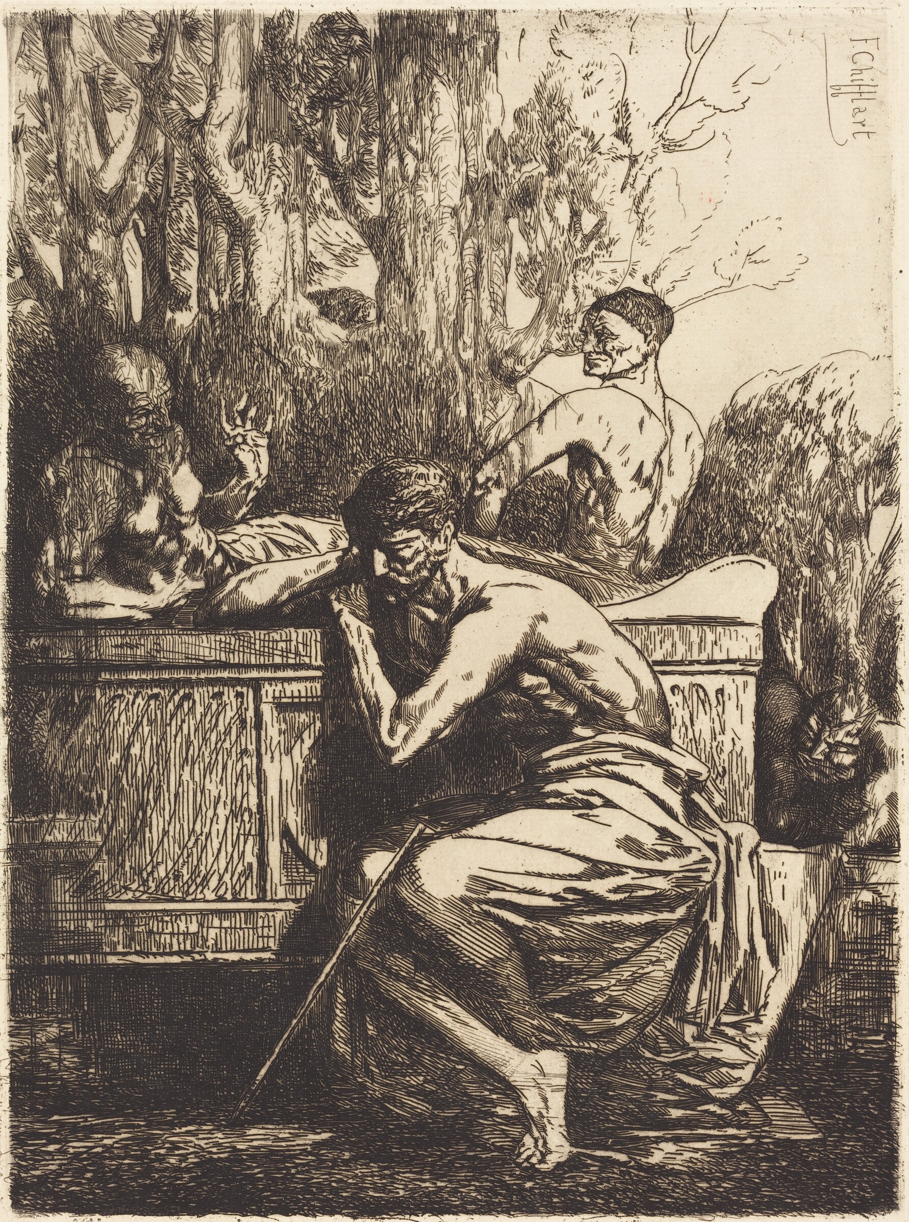 Meditation, François-Nicolas Chifflart, 1865