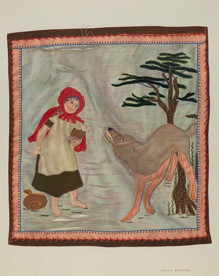 Coverlet Detail (Red Riding Hood)