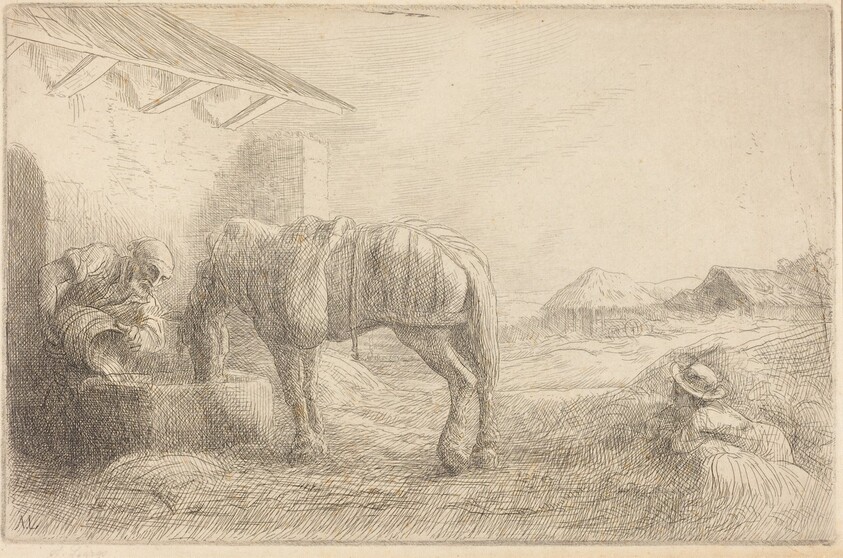 Man Watering a Horse (Homme abreuvant un cheval)