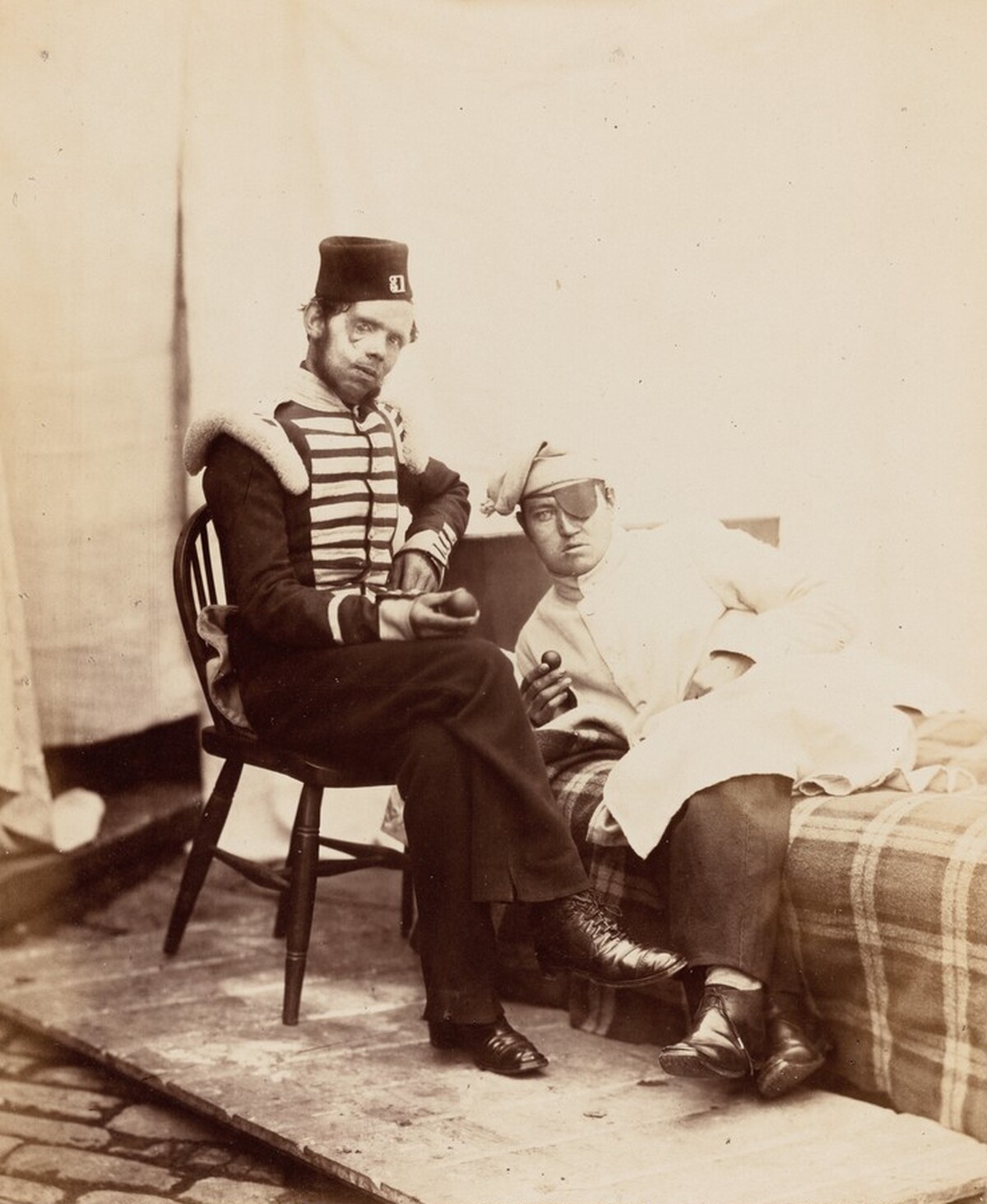 Pvt. Jessee Lockhurst, 31st Regiment, & Thomas O'Brien, 1st Royals, Seen by the Queen at Chatham Hospital