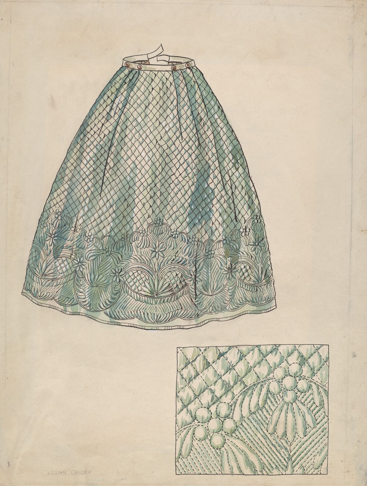 Petticoat, Lillian Causey, c. 1936