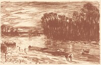 Banks of the Loing near Saint-Mammès (Bords du Loing, pres Saint-Mammès), Alfred Sisley, 1896