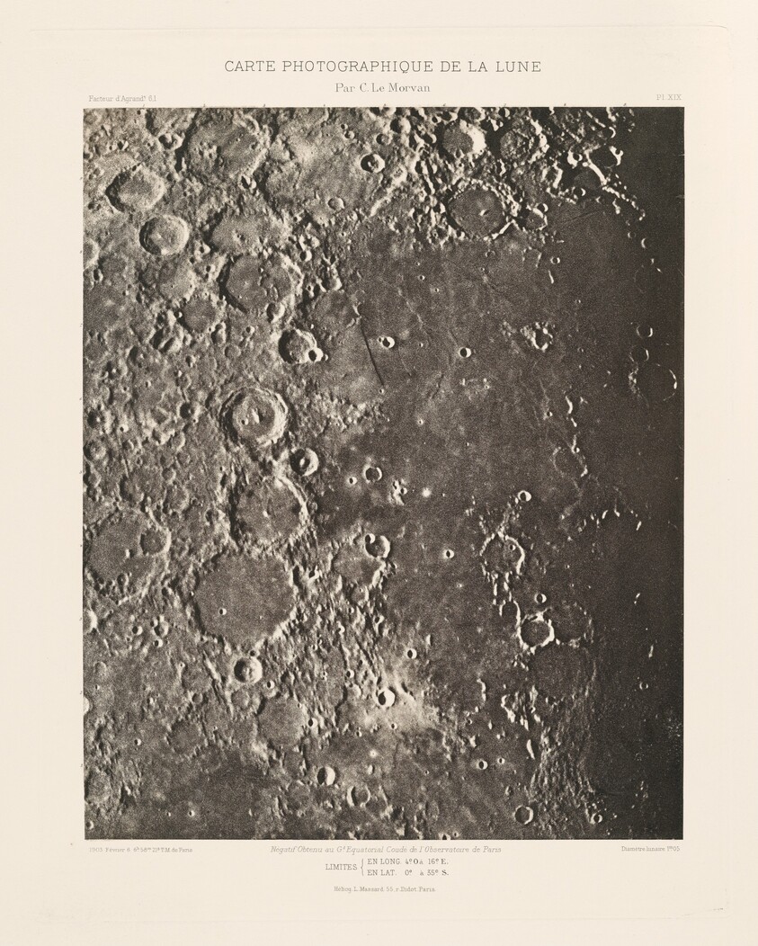 Carte photographique de la lune, planche XIX (Photographic Chart of the Moon, plate XIX)