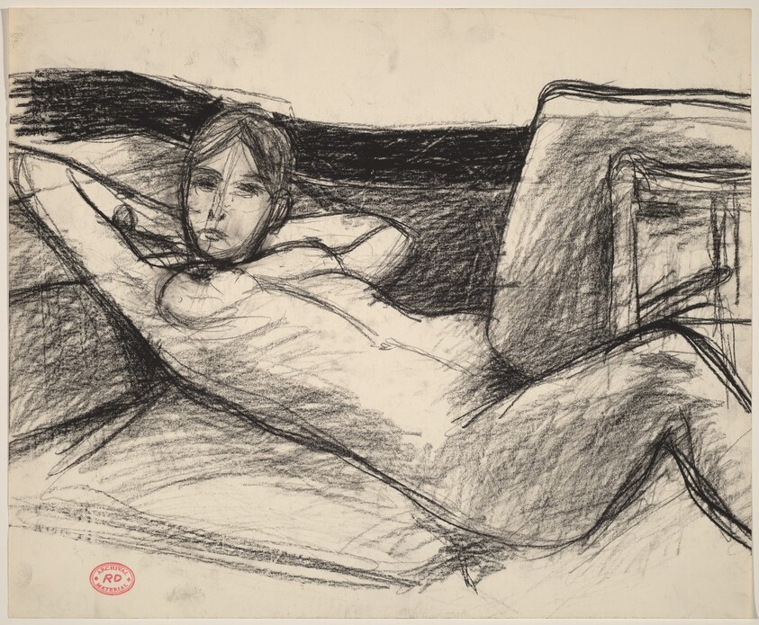 Untitled [reclining nude with hands behind head]