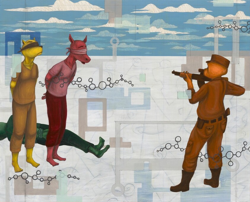 Untitled: Man with Gun, Men Standing, Man Shot...