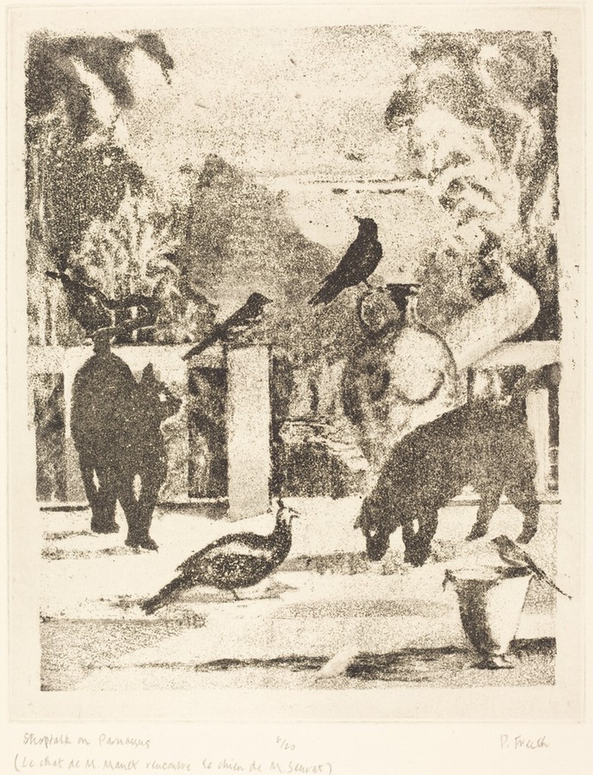 Shoptalk on Parnassus (Le chat de M. Manet rencontre le chien de M. Seurat)