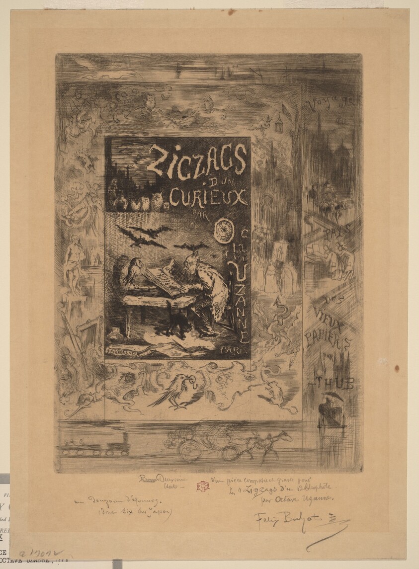 Frontispiece for "Zigzags d'un Curieux, d'Octave Uzanne"