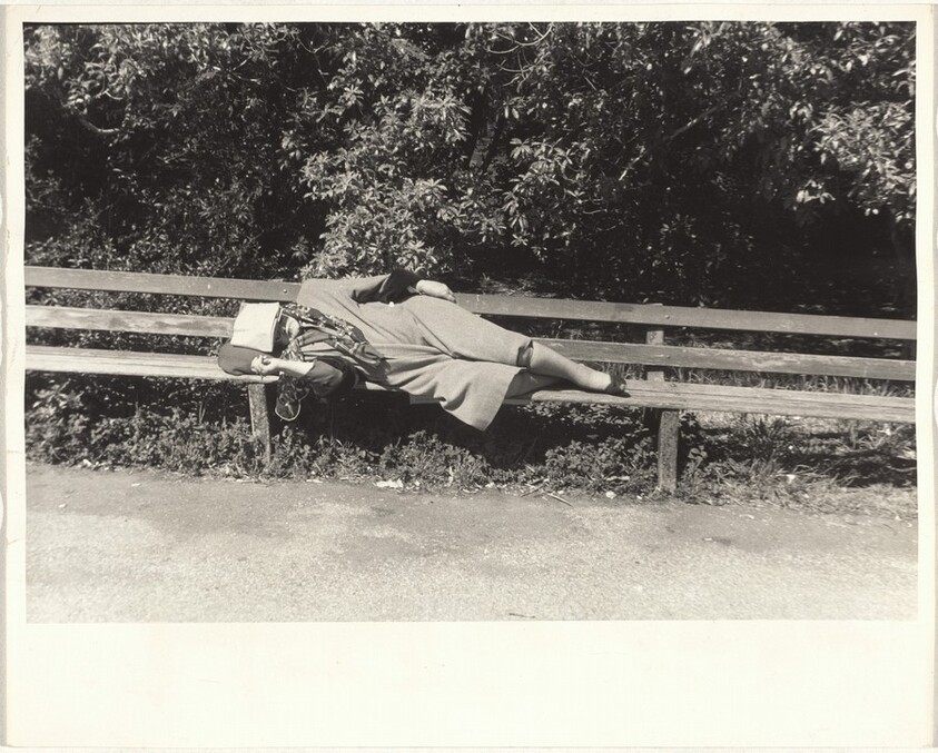 Woman on park bench--San Francisco