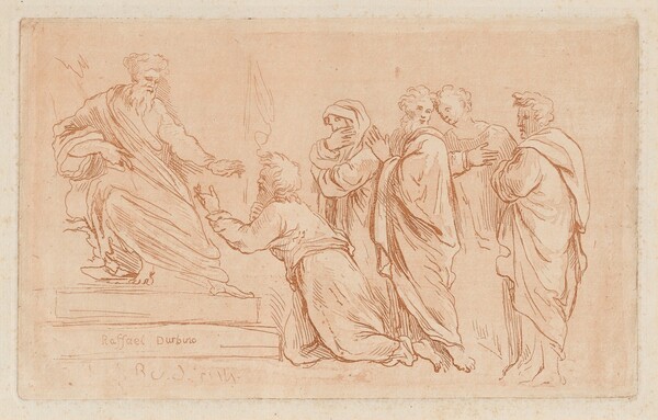 Adonias Imploring the Grace of Solomon or Jeroboam Kneeling before Rehoboam
