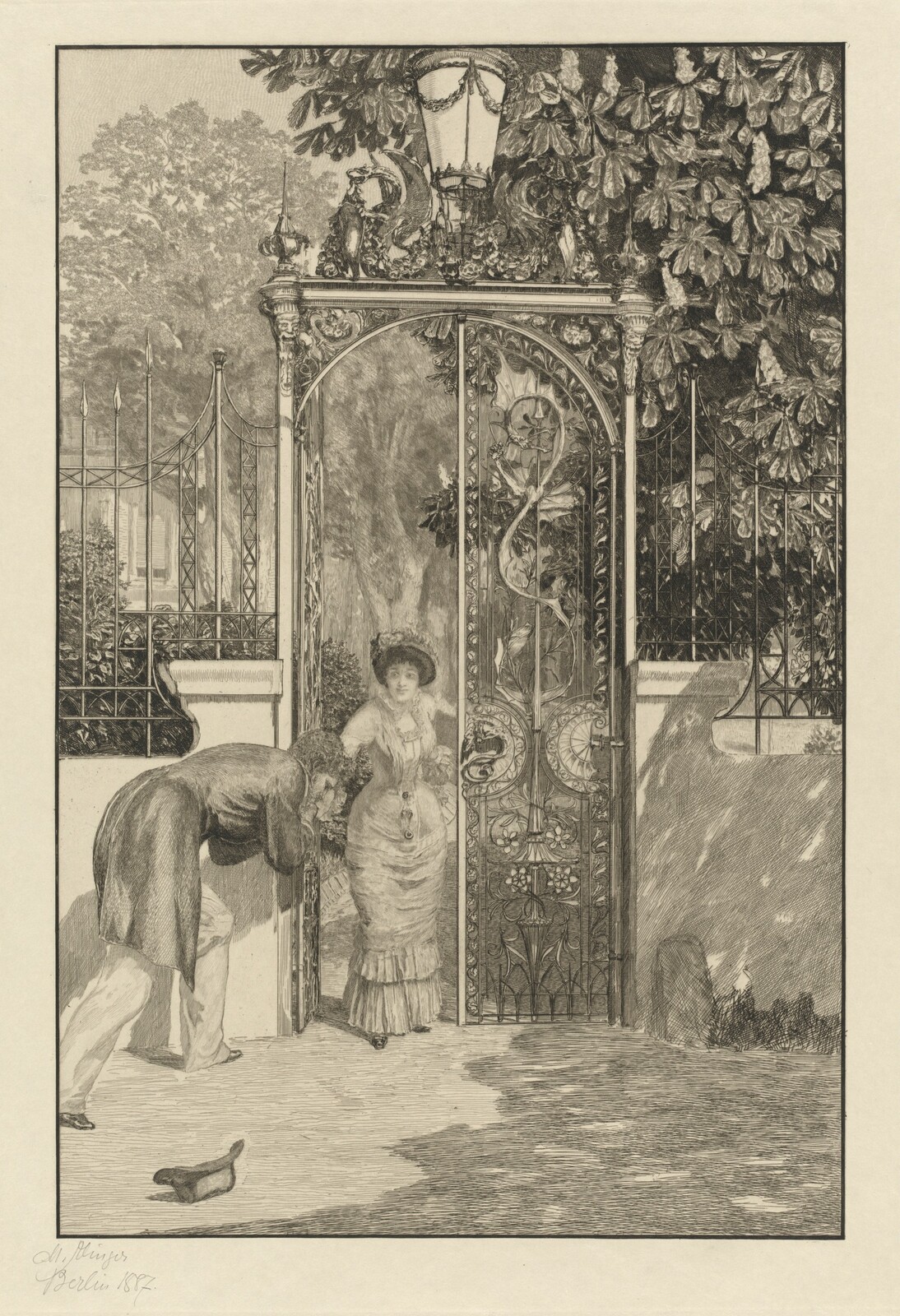 At the Gate (Am Thor), Max Klinger, 1887