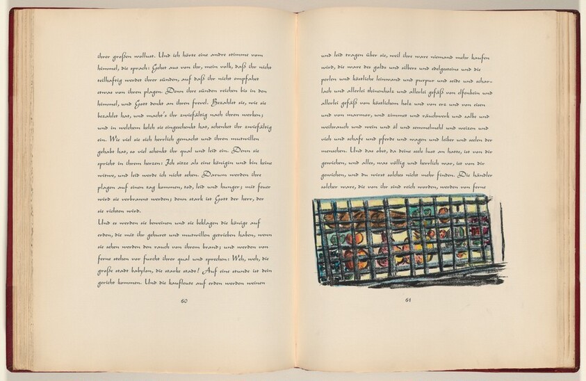 Johannes, Offenbarung, Kapitel 18, Vers 14 (John, Revelation, Chapter 18, Verse 14 (in-text plate, page 61) from Apokalypse (Apocalypse)