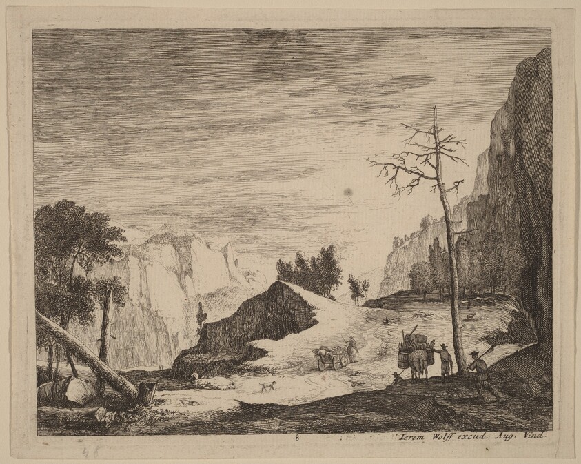 Mountainous Landscape with a Cart: pl.8