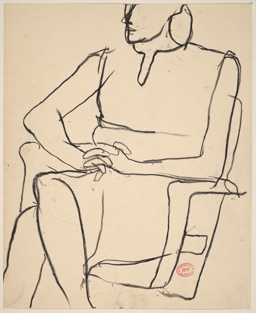 Untitled [woman seated in armchair clasping her hands]