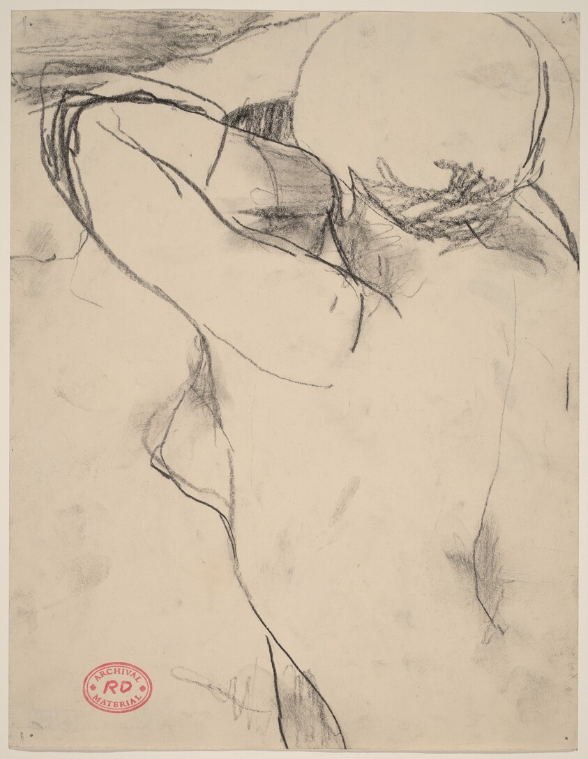 Untitled [female nude with arm raised to eyes]