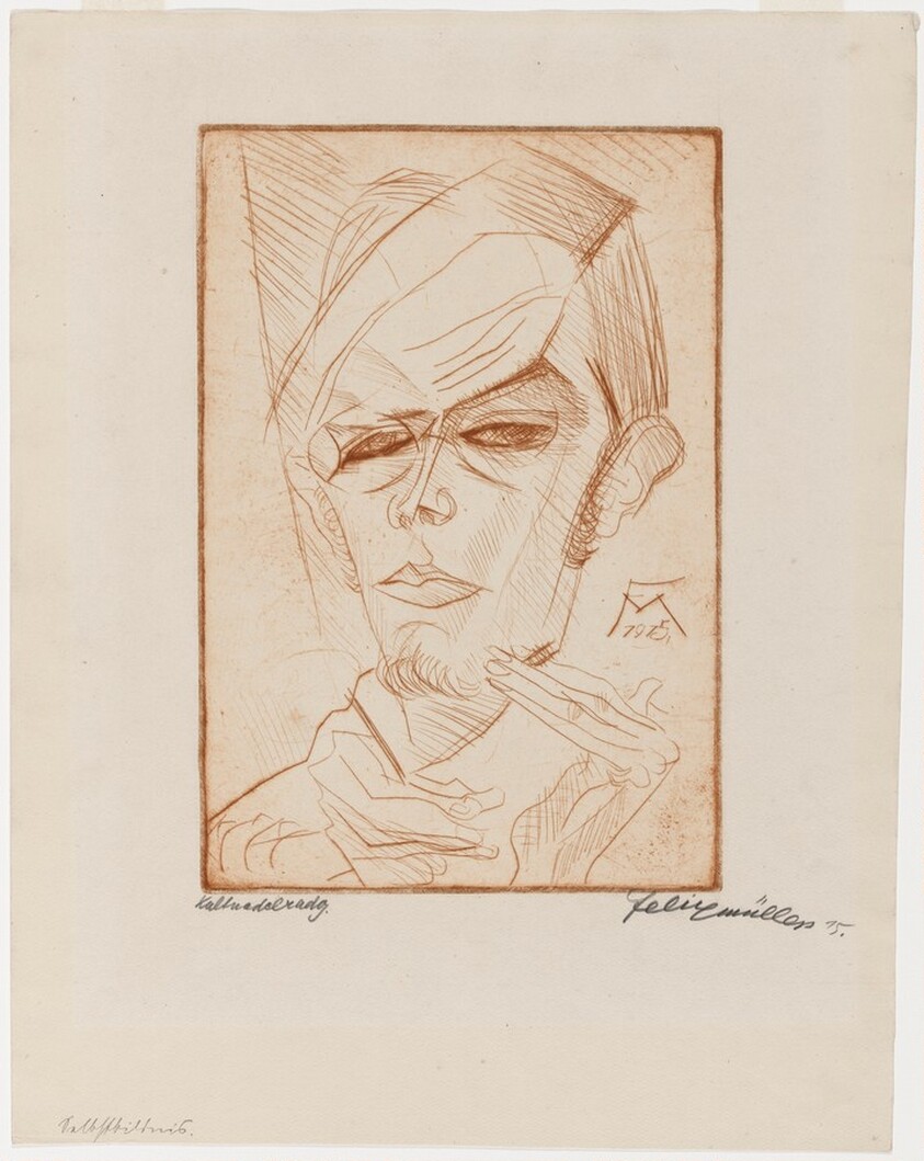 Selbstbildnis (Kopf mit Händen)