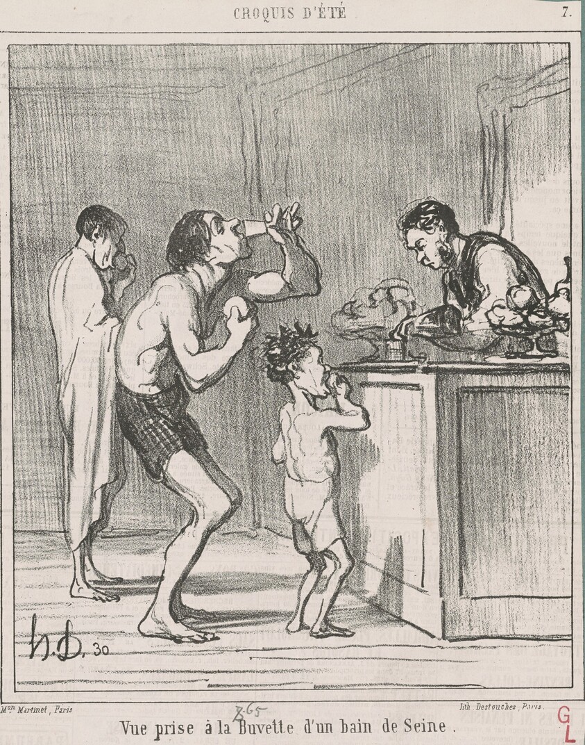 Vue prise a la buvette d'un bain