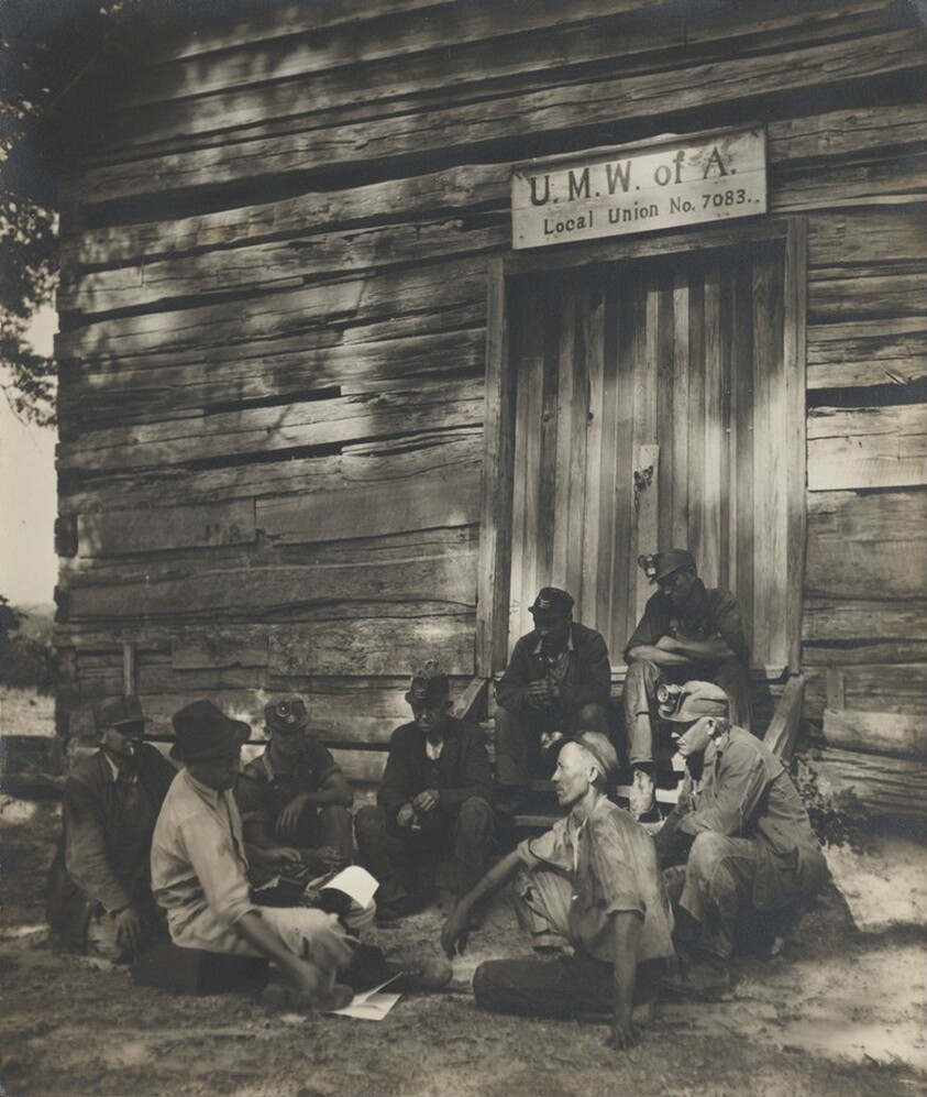 Miners in Front of Union Hall, Whitwell, Tennessee