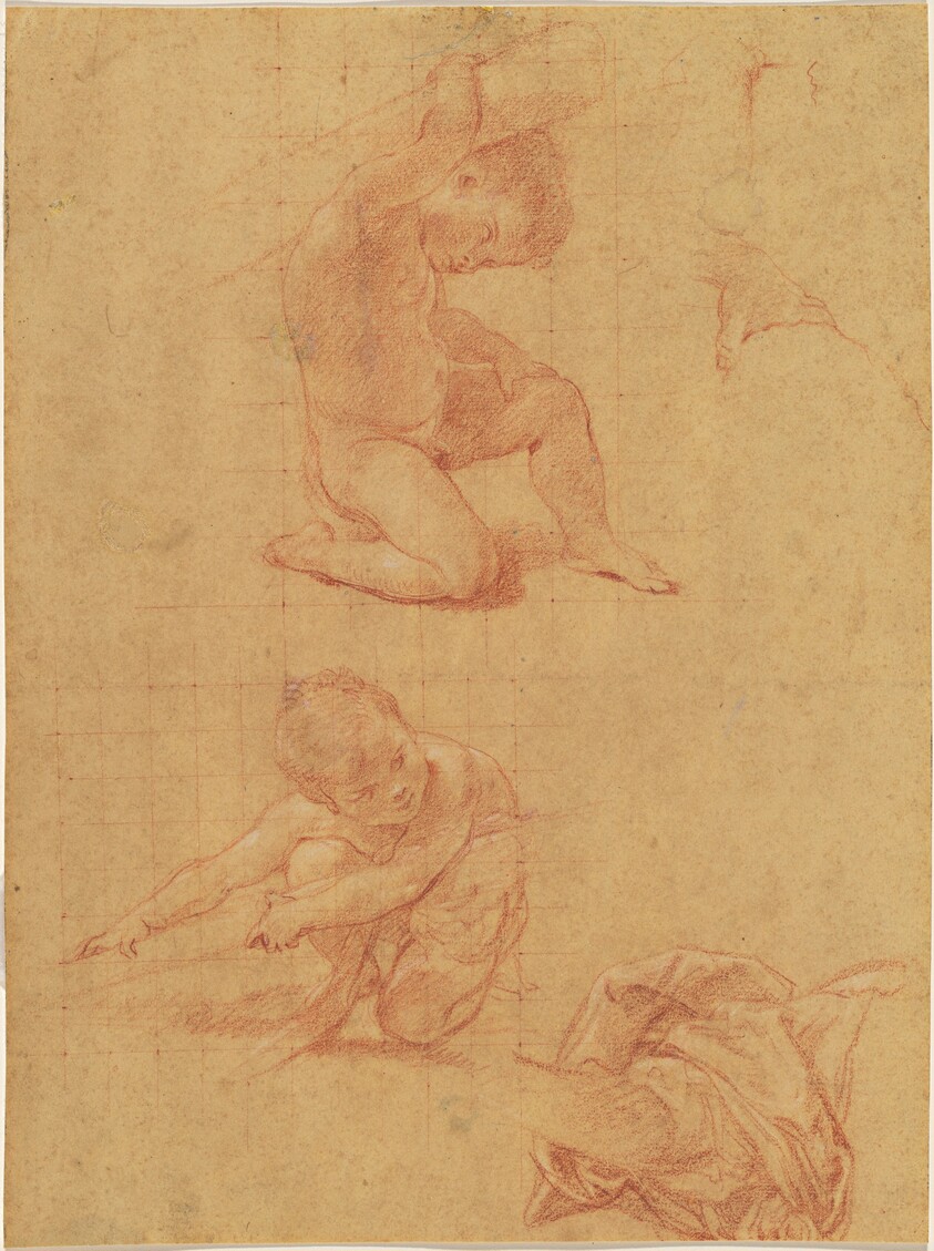 Two Nude Children Lifting a Cudgel