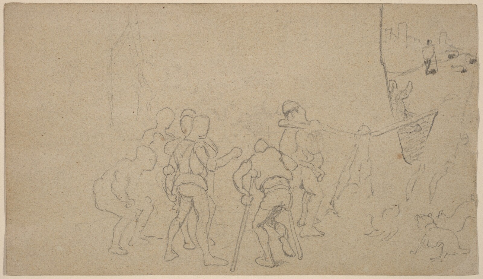 Village Scene, Elihu Vedder, c. 1859