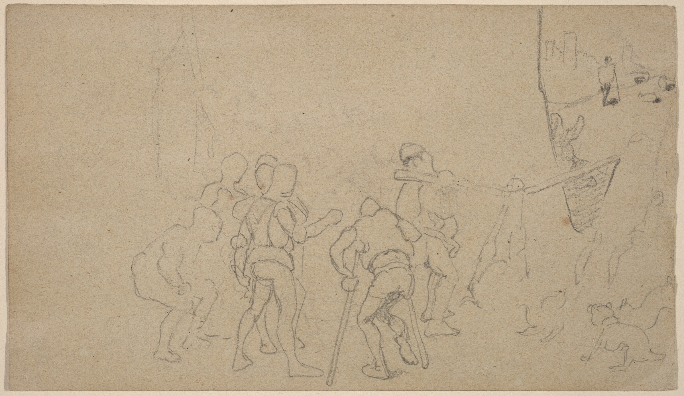 Village Scene, Elihu Vedder, c. 1859
