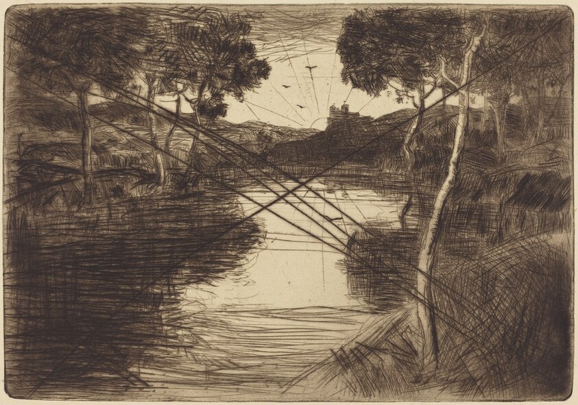A Lowland River: A Dry-Point