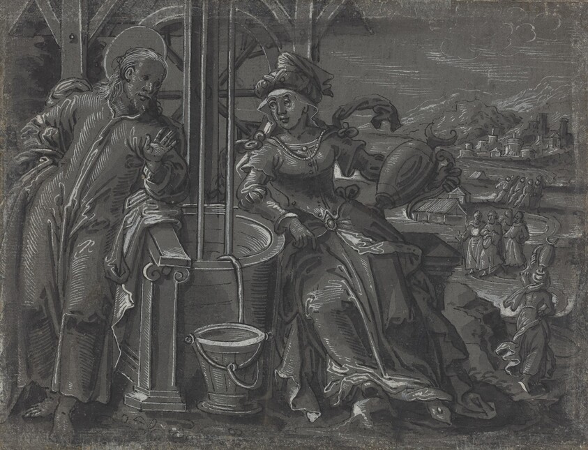 Christ and the Woman of Samaria [verso]