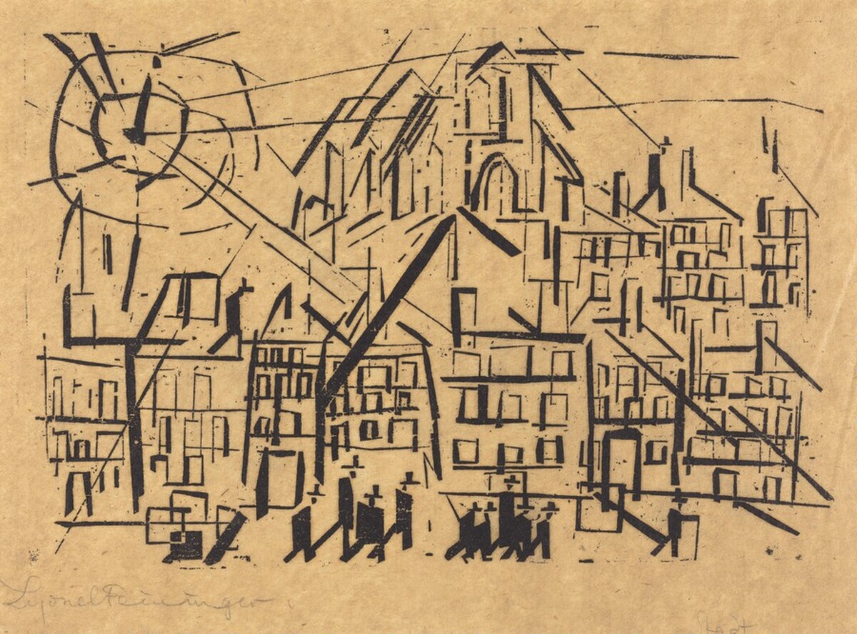 City with Church in the Sun  (Stadt mit Kirche in der Sonne)