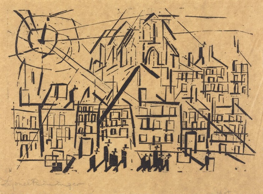 City with Church in the Sun  (Stadt mit Kirche in der Sonne)