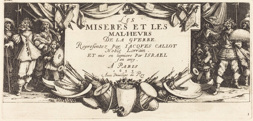 Title Page for "The Large Miseries of War"