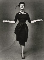 Paris Fashions, Bettina Graziani models Pierre Balmain dress, Gordon Parks, 1951