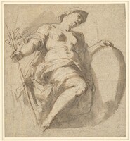 Minerva Holding a Shield and Branch, Jacopo Palma il Giovane, late 16th century